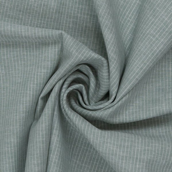 Leinen- Baumwoll Mischgewebe "Paul" mint meliert gestreift